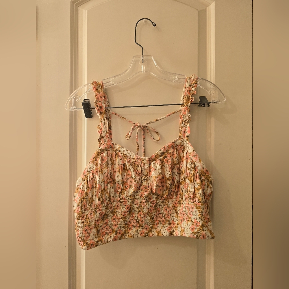 American Eagle Floral Crop Top Sz M